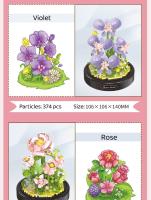 Micro bloque de construcción de micropartículas para niños, flor con cubierta de polvo, ramo de vida eterna, juguete de adorno, decoración romántica, juguetes de ladrillo - details 3