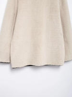 TRAFZA-Chaqueta de piel gruesa con hebilla de cuerda para mujer, abrigo holgado de manga larga con bolsillo, Simple y cálido, invierno, nueva moda - details 10