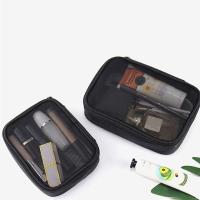 Neceser de viaje con cremallera de nailon Simple para mujer, bolsa de almacenamiento para baño, estuche de maquillaje, bolsa de almacenamiento de cosméticos de malla - details 18