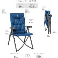 Silla de Camping Plegable Capacidad de 150 kg Respaldo Alto tamaño pequeño Plegable Silla de jardín Acolchada de Lujo con 4 Posiciones, Silla de Pesca Ajustable para balcón - details 19