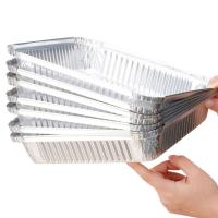 Bandeja de papel de aluminio para alimentos, caja de papel de aluminio antiadherente reutilizable para horno, herramientas para hornear barbacoa, bandeja para freidora de aire resistente al aceite, 6/7/8 pulgadas, 10 Uds. - details 6
