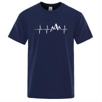 Camiseta de verano para hombre con electrocardiograma estilo urbano manga corta moda Haruku - details 7