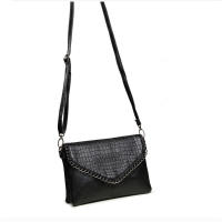 Bolso De Hombro Para Mujer Estilo Casual Cuero PU Negro Con Cadena Y Estampado De Piedra Bolso De Mano Envolvente Tendencia 2024 - details 7