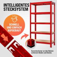 2X Estanterías Almacenaje Metálicas Cargas Pesadas 1750Kg 180x90x40cm Más Altas Rojas - details 3