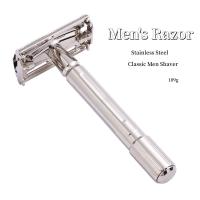 Afeitadora Clásica Nueva para Hombres con Seguridad y Plegabilidad en Acero Inoxidable Profesional para Barberos y Cuchillas de Afeitar - details 0