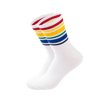 Calcetines de Tobillo de Algodón LGBT para Hombres y Mujeres Diseño de Rayo Arcoiris - 1