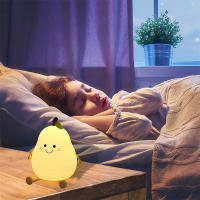 Night Lights for Kids Pear Shaped Cute Silicone Nightlight 7 Colors Dimmable Night Lamp USB Charging for Bedroom Bedside Room - details 6