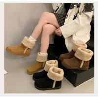 Botas de mujer de punta redonda de felpa,tacón alto,elegantes,invierno - details 17