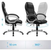 Giratoria Oficina, Estudio, Ergonómica, PU, ​​con Ruedas, Negro, 76x66x32 - details 2