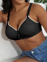 Sujetadores inalámbricos con Tirantes ajustables y ribete de encaje, Conjunto de sujetador sin aros con estampado cómodo para mujer, surtido, paquete de 5 - details 0