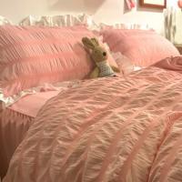 2PCS Household Candy Color Ruffle Pillow Case Soft Nordic Style Princess Pillowcase Decorative Washable Pillow Towel Bedroom - details 11