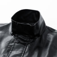 Chaquetas de cuero versátiles y holgadas para hombre, estilo casual, sencillo, sólido, para primavera y otoño, con solapa, cómodas, cortavientos, nueva moda. - details 6