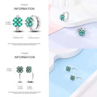 Pendientes colgantes de trébol de la suerte para mujer, plata pura, piedra Original, circón, herradura, verde de cuatro hojas, joyería de fiesta - details 12