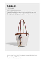 Nuevo bolso de hombro tejido retro para mujer, bolso tipo cubo, bolso tipo cesta de verduras portátil para vacaciones junto al mar - details 17