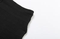BUNO-Conjunto de 2 piezas de punto para mujer, camiseta sin mangas con espalda descubierta y cordones, pantalón corto de cintura elástica, ropa de calle a juego - details 15