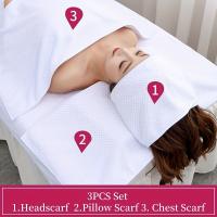 Juego de toallas de spa sin perfume de 3 piezas: pañuelo para la cabeza, almohada y toallas para el pecho a cuadros de piña para el control de la piel en el salón de belleza, no necesita electricidad ni batería - details 2