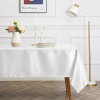 Mantel de Satén Blanco Largo Overlay Suave para Bodas, Fiestas, Restaurantes, Banquetes de Navidad - details 6