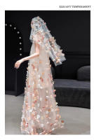 Vestido exquisito y etéreo para mujer, novedad de 2025, vestido de compromiso para sesión de fotos de la mañana nupcial con flores dulces francesas de alta gama - details 9