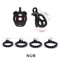 Dispositivo de castidad masculina, jaula con 4 anillos, candado, jaula para pene, correa de sujeción, juguete fetiche masculino - details 4