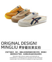 Bolsa de cuero cabeza zapatillas nuevo fondo plano transpirable deportes medio arrastre de las mujeres casual versátil retro sandalias - details 10