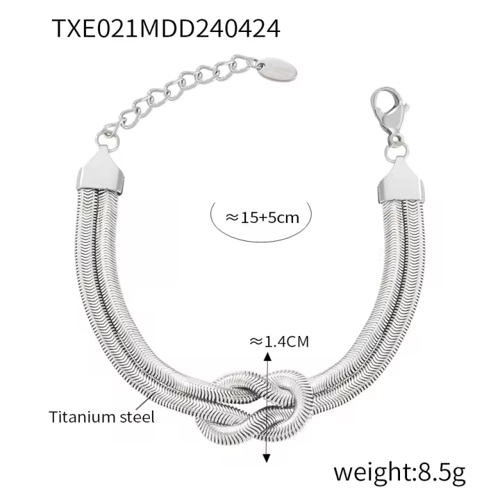 Personalidad nudo diseño sentido doble serpiente hueso cadena joyería conjunto - 1