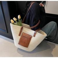 Bolso de mano tejido de paja para vacaciones de viaje de verano, bolso de playa de gran capacidad para mujer, bolso de mano artesanal de moda para vacaciones - details 2