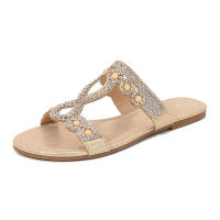 Sandalia Primavera 2025 Nuevas sandalias de mujer grandes con diamantes de agua planos y cabeza redonda - details 2