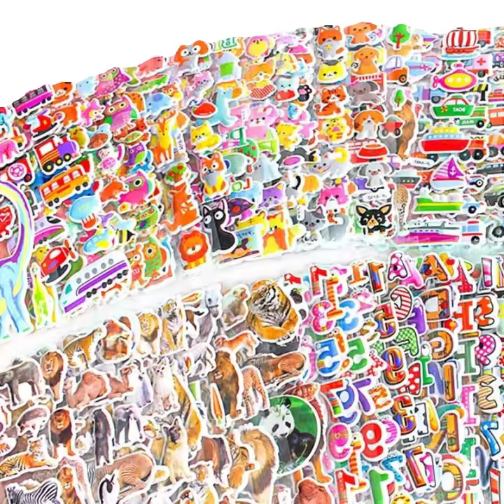 ZYF-pegatinas de dibujos animados en 3D para niños y niñas, juguetes de aprendizaje temprano, 100 hojas de pegatinas mixtas, recompensa de profesor de escuela - 1