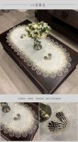 Mantel de té, mantel para mesa de comedor, forma ovalada, blanco, europeo, flor bordada de poliéster, decoración de sala de estar - details 8