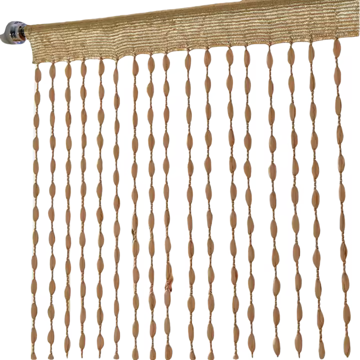 Cortina De Madera Con Perlas 2m Cortina De Puerta Trenzado De Borlas Panel De Pared Divisor De Habitación Decoración De Fondo Para El Hogar - 1
