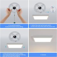 Goeco Lámparas Techo LED 2pcs Ultradelgada 2700LM 4500K Blanca Neutral Instalación de Montaje Semi-Flush Efficiente con Lentes LED 30CM IP44 - details 0