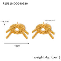 Prevenir La Alergia de Arce inoxidable de 18 Quilates Chapado Charm Joyería 2025 Estilo Caliente impermeable de oro Bowknot Bow nude Stud Pendientes - details 4