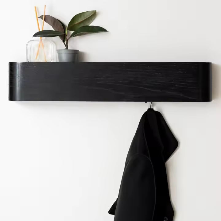 Perchero Pared Madera 'Toke' |   Diseño Moderno con Ganchos Ocultos |   Panel de Chapa de Madera Maciza |   Roble - 1