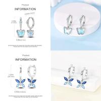 Pendientes colgantes de trébol de la suerte para mujer, plata pura, piedra Original, circón, herradura, verde de cuatro hojas, joyería de fiesta - details 2