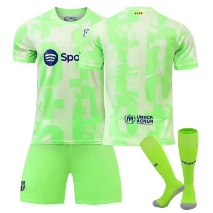 2425 Barcelona Segundo Invitado 6 Gavi 9 Lewand 27 Yarmol 8 Pedri Conjunto de Uniforme de Fútbol Messi. - 1