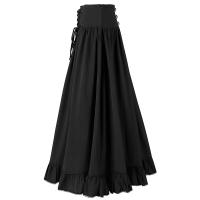 Falda Maxi Victoria de Estilo Vintage de Cintura Alta Falda Anudada Casual para Fiestas para Damas - details 4