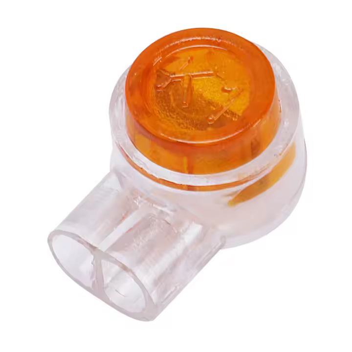 Conector de empalme de tope de teléfono, botón amarillo, relleno de Gel, 2 puertos, 50 piezas - 1