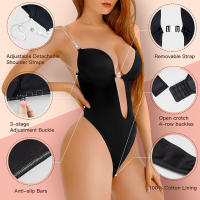 Ropa interior Invisible con escote en U y espalda descubierta, Body con escote en V profundo, sujetador de realce, modelador de cuerpo completo, Tanga sin costuras, bragas debajo del vestido - details 2