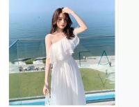 Vestido de Gasa Blanca de Verano Manga de Princesa de Cintura Alta y Delgada - details 15