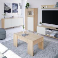 Bueffet de 3 Puertas Aparador Estilo Moderno para Sala de Estar Material de Roble y Artik Blanco - details 4
