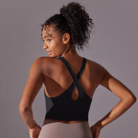 Hamidou-Chaleco de Yoga Sexy para mujer, Sujetador deportivo para Fitness, camisetas sin mangas de Color sólido para Yoga, gimnasio, correr, ropa interior transpirable - details 36