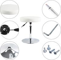 barbero Redondo Cuero PU Sala Consulta Sala Estar Barra Cocina Multifuncional Ajustable en Altura sin Respaldo Rosa - details 20