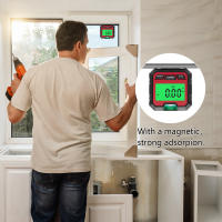 Caja de nivel Digital de precisión, inclinómetro, goniómetros electrónicos, 360 ° grados, Base magnética, transportador, buscador de ángulo, caja cónica, 40% de descuento - details 5