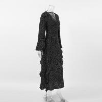 Vestido francés con volantes y cuello en V, manga abombada, estampado de puntos, novedad de verano, moda para mujer - details 11