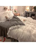 Conjunto de Rifleado de Seda de Luca Rosa Funda de Edredón Ligera Suave de Alternativa de Plumífero Gris con Escritorio de Cama y Fundas de Almohada - details 5