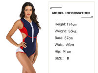 Traje de baño deportivo sin mangas para mujer, traje de baño de una pieza para surf, ropa de playa, 2025 - details 1