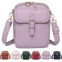 Bolso bandolera de cuero para mujer, gran capacidad con correa extraíble ajustable, bolso de hombro de PU, bolso antirrobo para teléfono de Color sólido - details 1