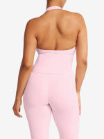 Top corto liso con cuello de pico para mujer, Top corto con cuello Halter, camisetas sin mangas informales básicas con espalda descubierta, camiseta estética Y2k para Yoga y verano - details 5
