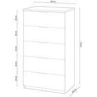Dormitorio Auxiliar Color Blanco Y Roble Sinfonier Estilo Moderno 110x60x40 Cm - details 2