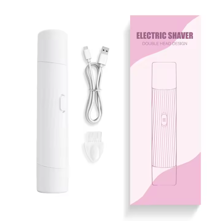 Recortador de bikini para mujer, afeitadora eléctrica, recortador de vello corporal resistente al agua IPX7, afeitadora eléctrica de doble cabezal resistente al agua 2 en 1, maquinillas de afeitar portátiles para mujeres, cuidado de la piel sensible - 1